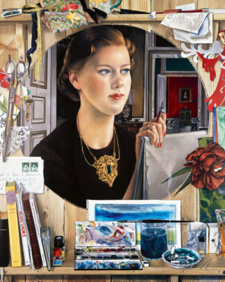 Niels Strøbek: Dronning Margrethe, 1977. Olie og tempera på plade, 75 x 60 cm. H.M. Dronning Margrethe. ©Niels Strøbek. Foto: Ole Akhøj